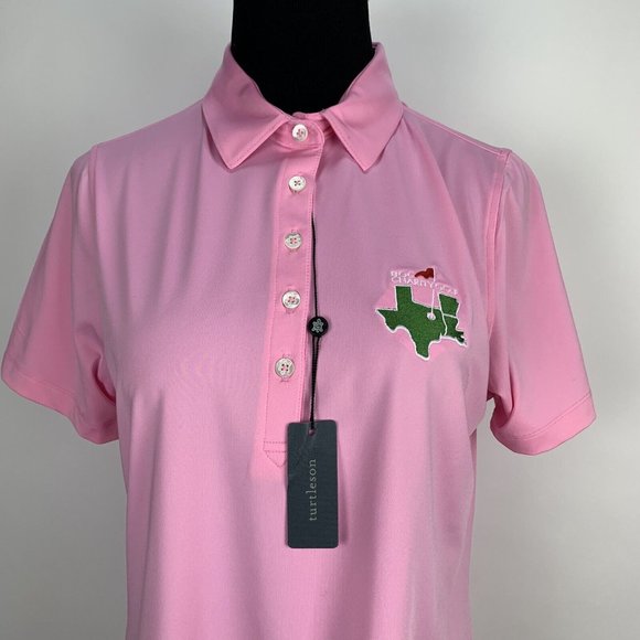 Turtleson Womens Pink Polo Golf Shirt BGC Charity Golf Texas Size Medium - Picture 2 of 9